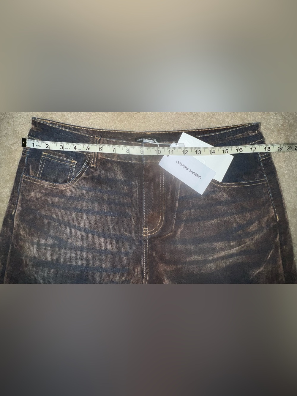 Wide-Leg Jeans in Dark Blue Brown Wash - Women's 31 - Picture 2 of 4